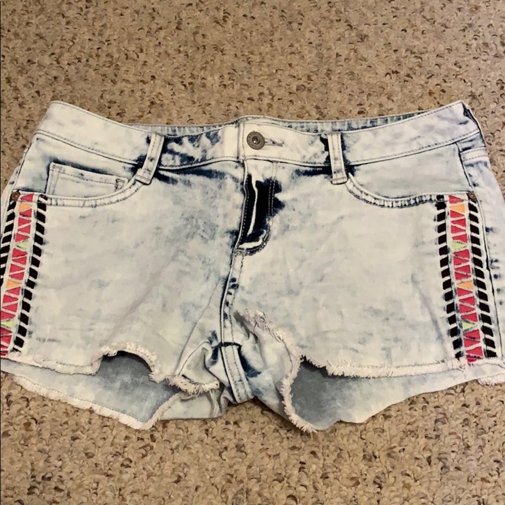 Acid wash shorts